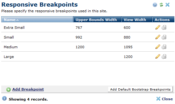 Responsive Breakpoints