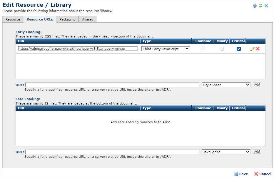 Specify critical loading resources