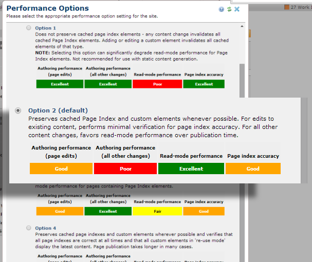 Site Performance Options